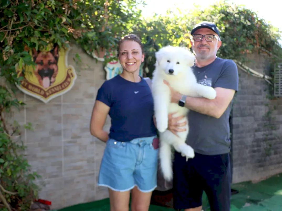 İbrahim Bey Beyaz Alman Çoban Köpeği yavrusuna kavuştu