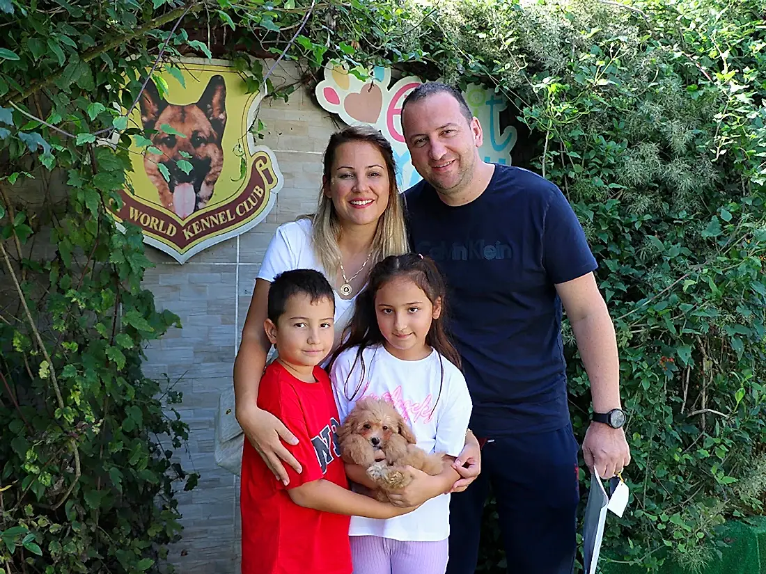 Manisa'dan Engin ailesi Maltipoo yavrularına kavuştular